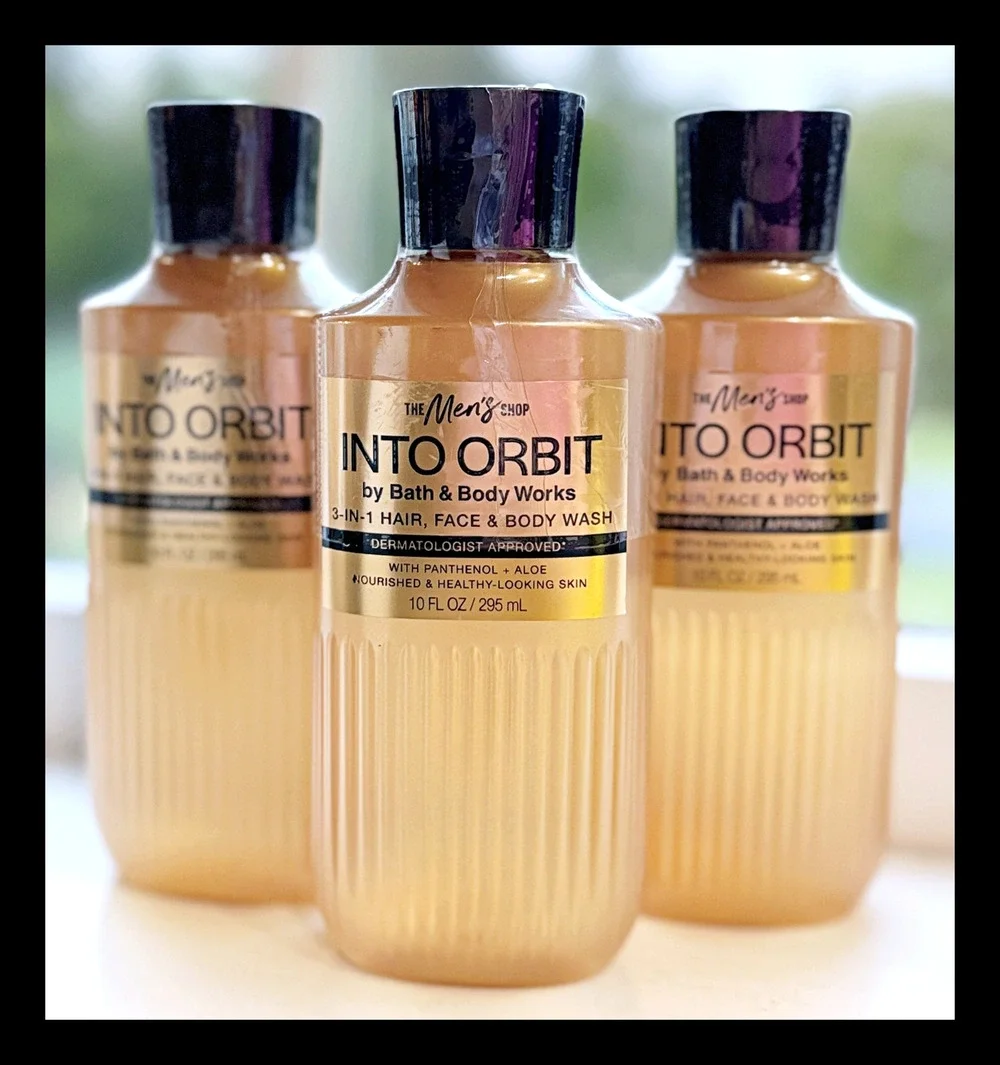 Bath & Body Works 10 oz Into Orbit Men's 3-in-1 Hair Face Body Wash Gel x3